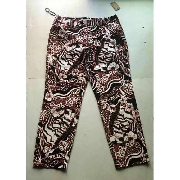 RACHEL Rachel Roy Pants - Rachel Roy Black Printed Casual Cropped Pants 10